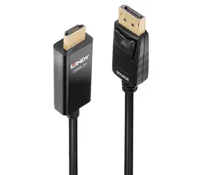 Lindy Black / DisplayPort-HDMI-Adapter / 3 m / 4K 60 Hz / HDR / aktiv