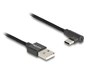 DeLock schwarz / Kabel USB 2.0 Typ-A (M) - USB-C (M) / 480 Mbit/s / 0,5 m