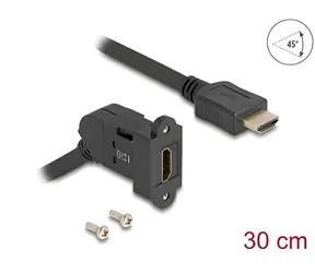DeLock Adapter HDMI (F) - HDMI (M) schwarz / integriert / 45° / 0,3 m / 8K