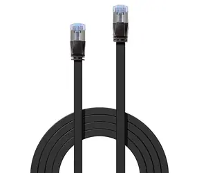 Lindy Cat6a Flachbandkabel Schwarz / Patchkabel / U/FTP / RJ-45 / 5 m