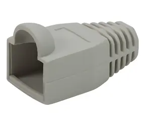 RJ45- Equip mit Knickschutz / grau / 100 Stück.