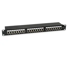 Patchpanel mit 24 RJ-45- Equip , schwarz / Patchpanel / Cat6 FTP / 1 HE / 19" / 250 MHz