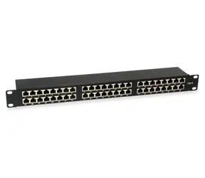 Equip mit 48 RJ-45-Anschlüssen, schwarz, 19 Zoll, Cat6 FTP, 1 HE, 250 MHz