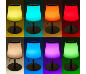 Schwaiger TILA0166 schwarz/weiß / wiederaufladbare LED-Tischleuchte / RGB / Solarladung / IP44 / 200 lm