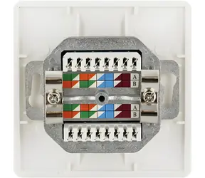 Schwaiger STP Cat6 weiß / Datenbuchse / 2xRJ45 / Unterputz / geschirmt