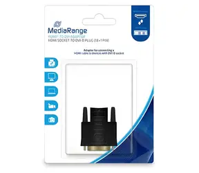 MediaRange HDMI/DVI-D Adapter schwarz / HDMI (F) - DVI-D (M) / 18+1 Pins / vergoldete Kontakte