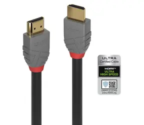 Lindy Anthra Line schwarz / HDMI-Kabel / HDMI 2.1 Ultra High Speed / 48 Gbit/s / 0,5 m