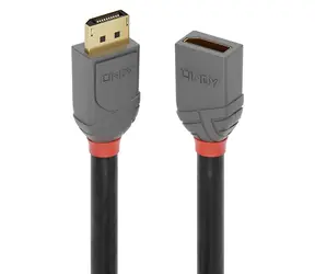 Lindy Anthra Line DisplayPort 1.4 Verlängerungskabel schwarz / DisplayPort auf DisplayPort / 1 m / 8K 60 Hz