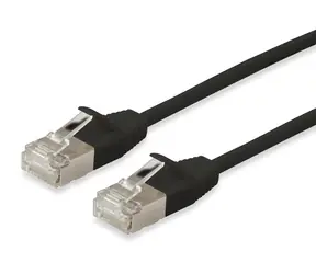 Equip SlimFlex Cat6A 20m schwarz / Patchkabel / F/FTP / Flach / PoE+ / 10GBase-T