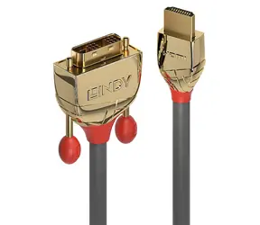 Lindy Gold Line grau / Adapter / HDMI - DVI-D / 0,5 m