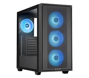 Chieftec Hunter 3 GS-03B-OP schwarz / Gehäuse / ATX, E-ATX / Midi-Tower / RGB / transparente Seitenwand / ohne Netzteil
