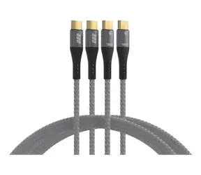 EFB USB-C 100W schwarz/grau / Ladekabelset / 2x USB-C auf USB-C / 2 m / PD 3.0 / E-Marker