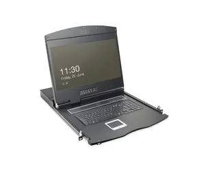 Digitus 19" TFT KVM-Konsole schwarz / KVM-Switch / 1 Port / Touchpad / 1 HE Rack / Deutsche Tastatur