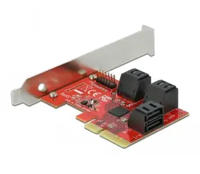 DeLock PCIe x4 Low Profile / PCI Express Karte / 6x SATA III 6 Gb/s / Asmedia ASM1166