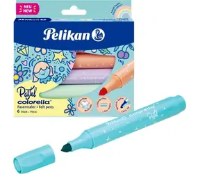 Pelikan Colorella Pastellmarker / 6 Farben / runde Spitze 1-3 mm / auswaschbar