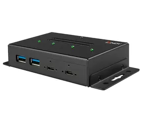 Lindy Metal Hub 4 Port Schwarz / USB-Hub / USB-C / 4 Anschlüsse / USB 3.2 Gen 2 / 10 Gbit/s