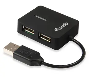 Equip Hub USB 2.0 schwarz / 4 Anschlüsse / 480 Mbit/s