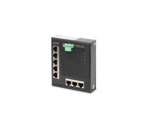 Digitus Switch schwarz / Switch / Industriell / 8x Gigabit / Unmanaged / DIN-Schiene