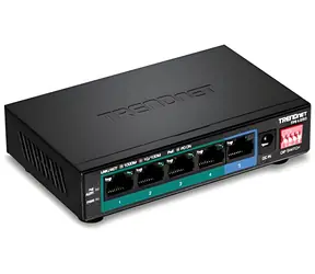 Trendnet TPE-LG50 / Switch / 5- Port Gigabit / 4X PoE+ / 32 W / Reichweite 200 m / Metallgehäuse