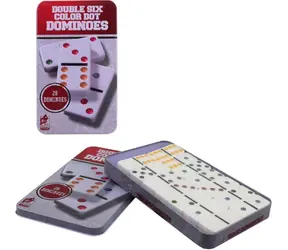 Dominosteine in einer Metallbox / Brettspiel / 28 Teile / Metall / ab 3 Jahren