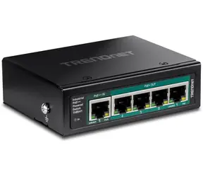 Trendnet TI-B541 / Switch / 5- Port Gigabit / PoE+ Pass-Through / DIN-Schiene / 65 W