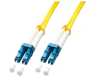 Lindy LC/LC 15 m gelb / Optisches Patchkabel / Singlemode OS2 / 9/125 µm / Duplex