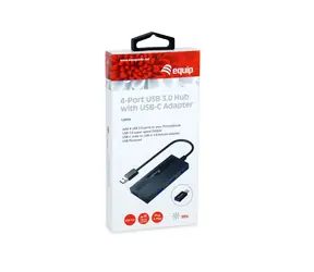 Equip mit einem USB-Hub (4X USB-A / USB 3.2 Gen 1 5 Gbit/s / USB-C-Adapter)