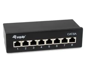 Equip 326621 schwarz / Patchpanel / Cat6a / 8 Ports / 10 Gbit/s / geschirmt