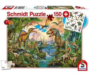 Schmidt Puzzle Dinosaurier / 150 Teile / Tattoo-Geschenk / ab 7 Jahren