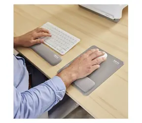 Fellowes Breyta grau / Tastatur-Handgelenkauflage / Silikon / 320 × 60 × 17,5 mm / 130 g