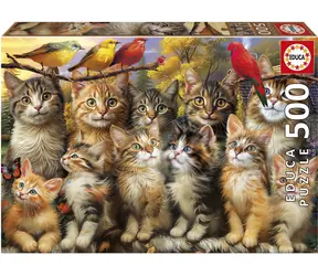 Educa Puzzle Katzen und Vögel / 500 Teile