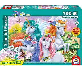 Schmidt Puzzle mit Einhörnern / 100 Teile / 36,1 x 24,3 cm