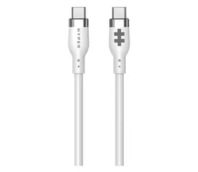 Hyper Silicone weiß / Ladekabel / USB-C - USB-C / 60 W / 1,5 m
