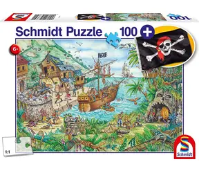 Schmidt Puzzle In the Pirate Bay / 100 Teile / Piratenflaggen-Geschenk / ab 6 Jahren
