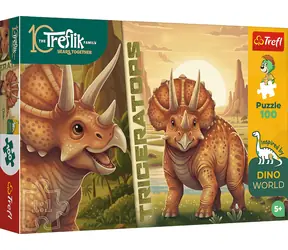 Trefl Puzzle Dino WORLD: Triceratops / 100 Teile / 41 x 27,5 cm