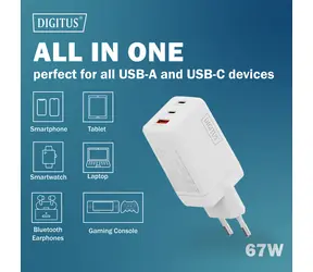 Digitus GaN 67W / Ladeadapter / 2x USB-C / 1x USB-A