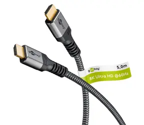 Goobay PLUS 65263 grau / HDMI-Kabel / HDMI 2.1 Ultra High Speed / 8K 60Hz / 48 Gbit/s / 5 m
