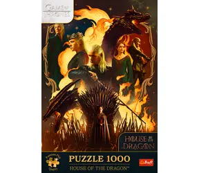 Trefl Puzzle Premium PLUS Game of Thrones: Haus des Drachen / 1000 Teile / 48 x 68,3 cm / Kinder und Erwachsene