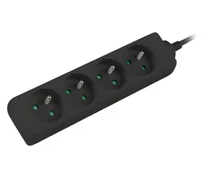 Lanberg Verlängerungskabel für USV / 4 Steckdosen / 1 m / 230 V / ohne Schalter