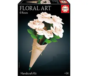 Educa 3D-Puzzle Blumenkunst Weiße Rosen / 3D-Papierpuzzle / ohne Kleben und Ausschneiden