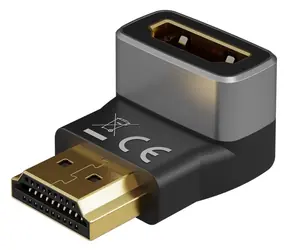 Goobay 72011 schwarz/silber / HDMI-Adapter / 270° abgewinkelt / 8K/60Hz / vergoldet