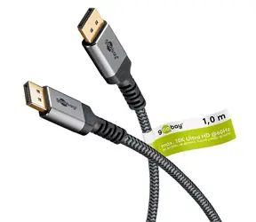 Goobay DisplayPort 2.1 grau / DisplayPort-Kabel / DP - DP / 54 Gbit/s / 1 m