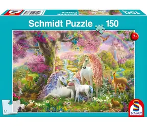 Schmidt Puzzle Blumen und Einhörner / 150 Teile / 43,2 × 29,1 cm