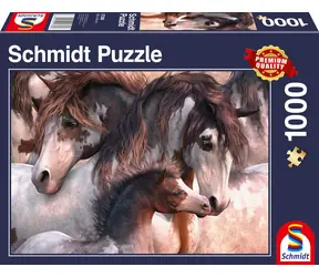 Schmidt Puzzle Pinto-Pferde / 1000 Teile / Größe 69,3 × 49,3 cm