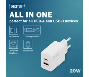 Digitus 20W / Ladegerät / 1x USB-C / 1x USB-A
