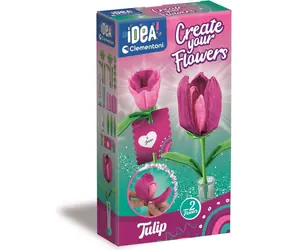 Clementoni IDEA Kreatives Set Blumenfabrik: Tulpen / 2 Blumen zum Zusammenbauen