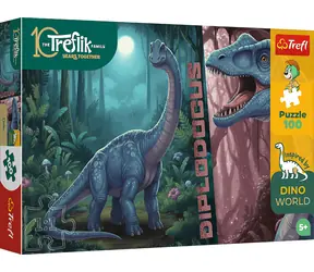 Trefl Puzzle Dino WORLD: Diplodocus / 100 Teile / 41 x 27,5 cm