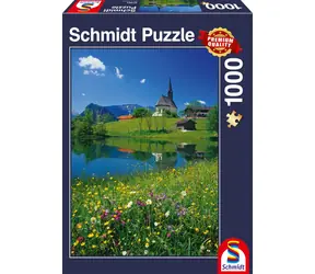 Schmidt Puzzle Inzell, Einsiedlhof und St. Nikolauskirche / 1000 Teile / Größe 49,3 × 69,3 cm