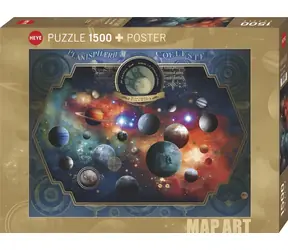 HEYE Puzzle-Kartenkunst: Universum / 1500 Teile / 80 × 60 cm