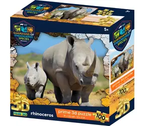 Prime 3D-Puzzle: Gefährdete Tierarten - Nashorn / 3D-Effekt / 100 Teile